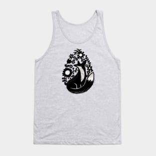 Sunshine Fox And Garden Flowers Linocut Tank Top